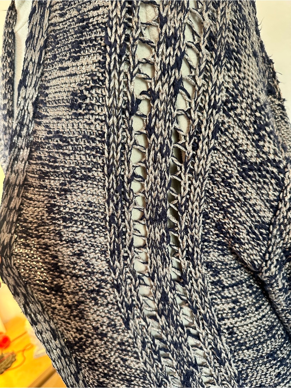 Anthropologie Akemi + Kin Metallic Pocket Front Tunic Cardigan Size XL - Picture 9 of 12